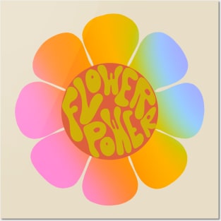 Flower power - rainbow flower Posters and Art